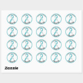 Sticker blanc rond pour Lutte contre le Cancer du  (Feuille)