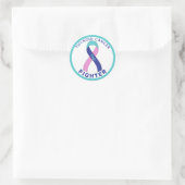 Sticker blanc rond pour Lutte contre le cancer thy (Sac)