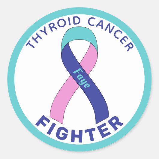 Sticker blanc rond pour Lutte contre le cancer thy (Devant)