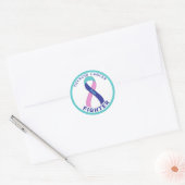 Sticker blanc rond pour Lutte contre le cancer thy (Enveloppe)