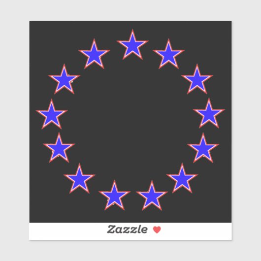 Sticker Blanc rouge et bleu 13 (Feuille)