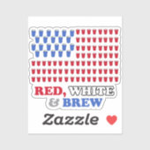 Sticker Blanc rouge et brune (Feuille)