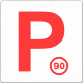 Sticker blanc/rouge P Plate 90 (Devant)