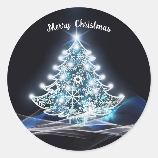 Sticker blanc sapin de Noël (Devant)