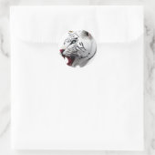 Sticker blanc Tiger Classic Round (Sac)
