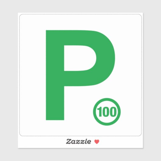 Sticker blanc/vert Plate P 100 (Feuille)