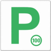 Sticker blanc/vert Plate P 100 (Devant)