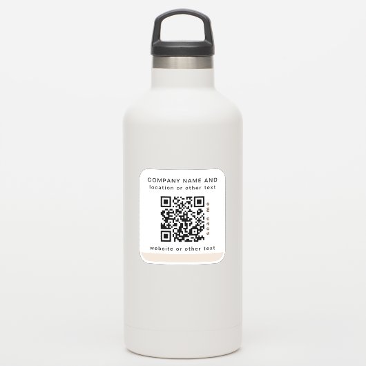 Sticker Blanc Vinyl carré Business QR code Bouteille d'eau (Gourde)