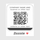 Sticker Blanc Vinyl carré Business QR code Bouteille d'eau (Feuille)
