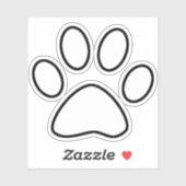 Sticker Blancs Empreinte de patte noir (Feuille)