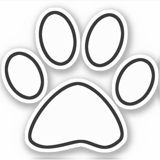 Sticker Blancs Empreinte de patte noir (Devant)