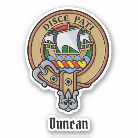 Sticker Blason du clan Duncan sur tartan (Devant)