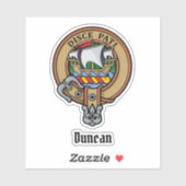Sticker Blason du clan Duncan sur tartan (Feuille)