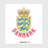 Sticker Blason du Danemark (Feuille)
