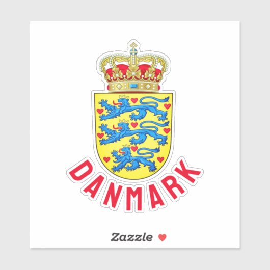 Sticker Blason du Danemark (Feuille)