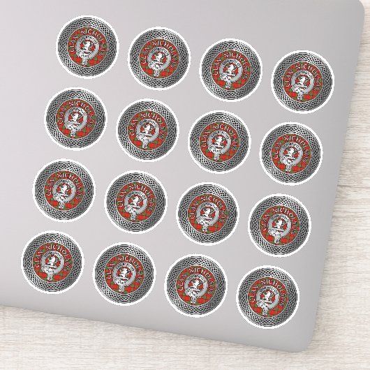 Sticker Blason et nœud tartan du clan Nicholson (Détail)