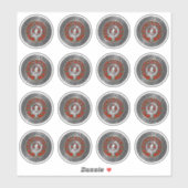 Sticker Blason et nœud tartan du clan Nicholson (Feuille)