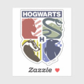 Sticker Blason timbré vintage HOGWARTS™ (Feuille)