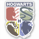 Sticker Blason timbré vintage HOGWARTS™ (Devant)