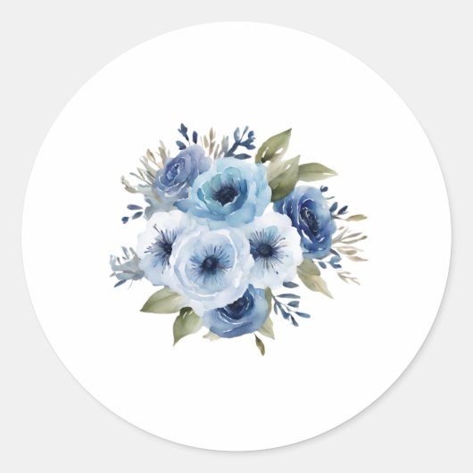 Sticker Blauwe bloemen (Voorkant)