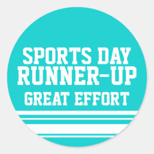 Sticker blauwgroen voor grote inspanning op sportd