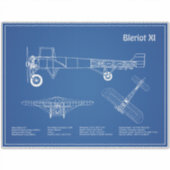 Sticker Bleriot XI - Plan de dessin du plan d'avion AD (Devant)