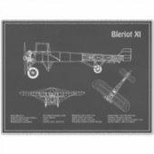 Sticker Bleriot XI - Plans de dessin du plan directeur de  (Devant)