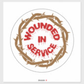 STICKER BLESSÉ EN SERVICE (Feuille)