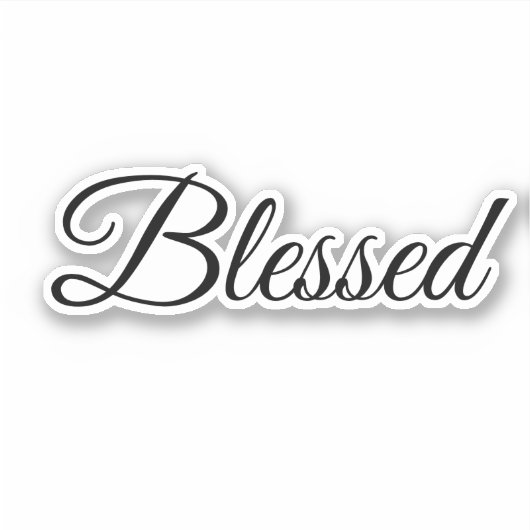 Sticker Blessed Calligraphy Modern Typography Elegant (Devant)