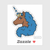 Sticker Bleu Afro Unicorn (Feuille)