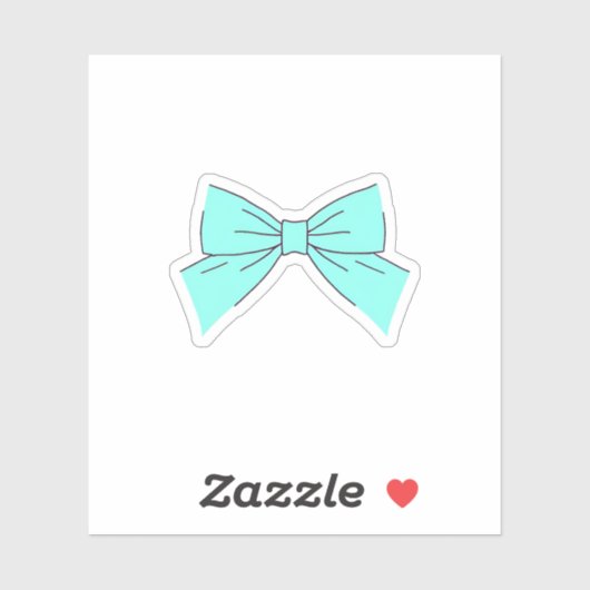 Sticker Bleu Aqua Bow (Feuille)