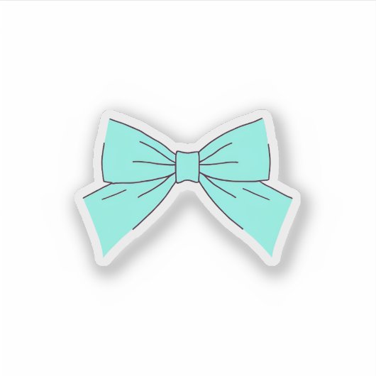 Sticker Bleu Aqua Bow (Devant)
