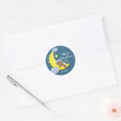 Sticker bleu Baby shower Teddy Bear Moon & Stars (Enveloppe)