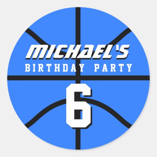 Sticker Bleu Basketball Sports Anniversaire (Devant)