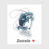 Sticker bleu basse pêche parti | Sticker Die-Cut (Feuille)