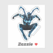 Sticker Bleu Beetle Leaping Caractère Art (Feuille)