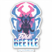 Sticker Bleu Beetle Rétrowave contre graphique (Devant)