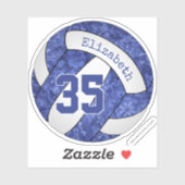 Sticker bleu blanc girly école de volley couleurs (Feuille)
