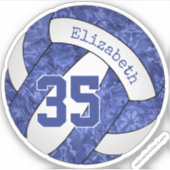 Sticker bleu blanc girly école de volley couleurs (Devant)
