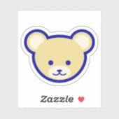 Sticker Bleu Bleu Beige Teddy Ours mignon Vector Art (Feuille)