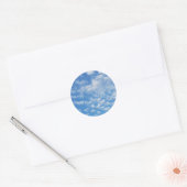 Sticker bleu ciel blanc nuages Étiquette (Enveloppe)