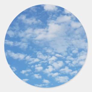 Sticker bleu ciel blanc nuages Étiquette