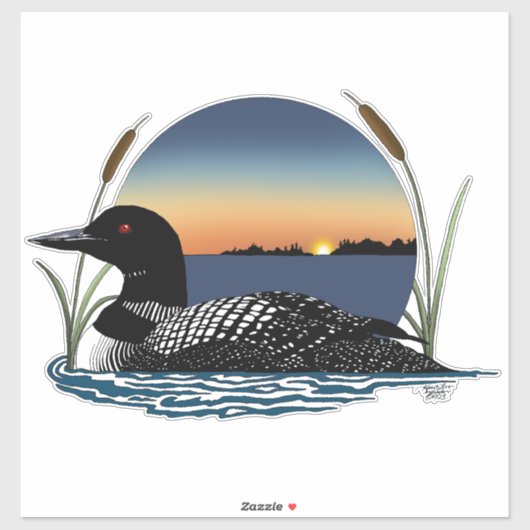 Sticker Bleu couché de soleil (Feuille)