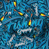 Sticker bleu de l'approvisionnement de pêche | Sti