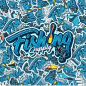 Sticker bleu de l'approvisionnement de pêche | Sti