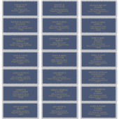 Sticker Bleu de marine moderne | Adresse du client Mariage (Devant)