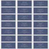 Sticker Bleu de marine moderne | Argent Mariage Adresse de (Devant)