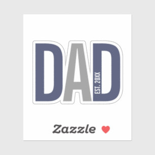 Sticker Bleu de marine moderne Papa personnalisé établi