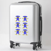 Sticker Bleu Doodle Bug Man mignon Cartoon Super Hero (Sur valise)