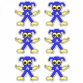 Sticker Bleu Doodle Bug Man mignon Cartoon Super Hero (Devant)